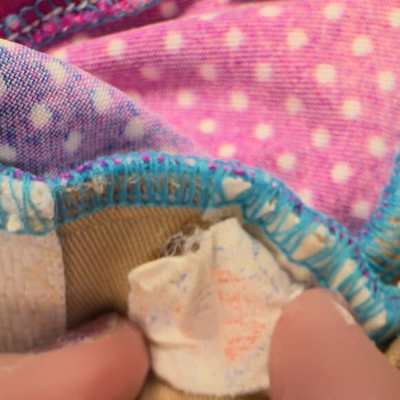 1970s Disco Era One Piece Swimsuit, Bisexual Pride Colors & Polka Dots - Picture 4 of 5